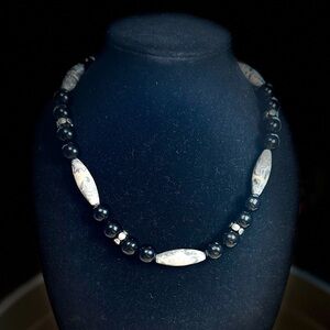 Handmade Map Stone Jasper Beaded Necklace